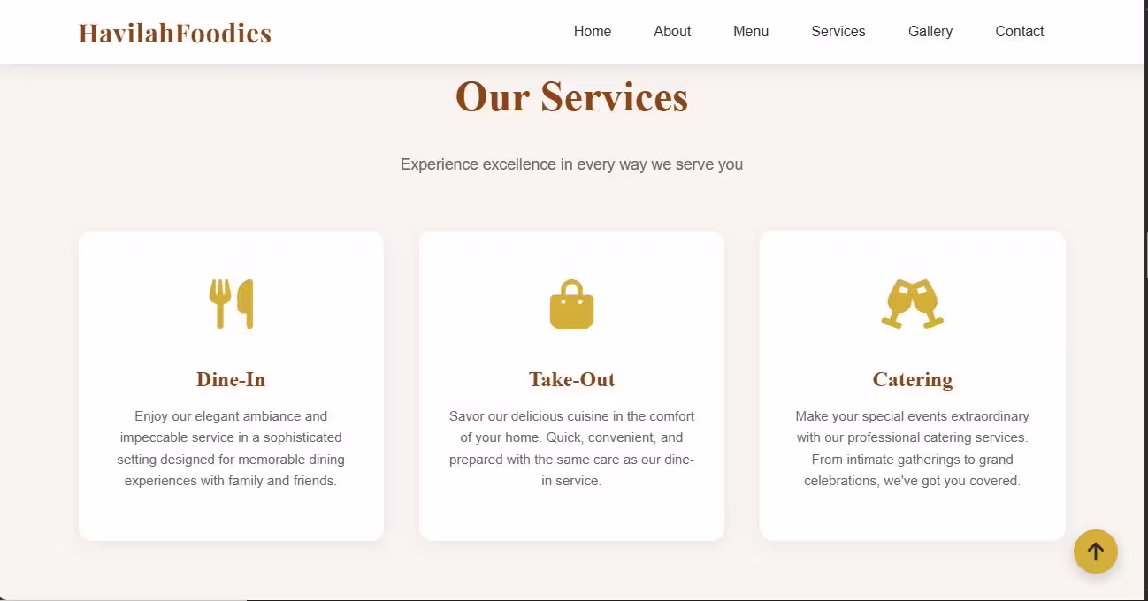 Havilah Foodies — services page